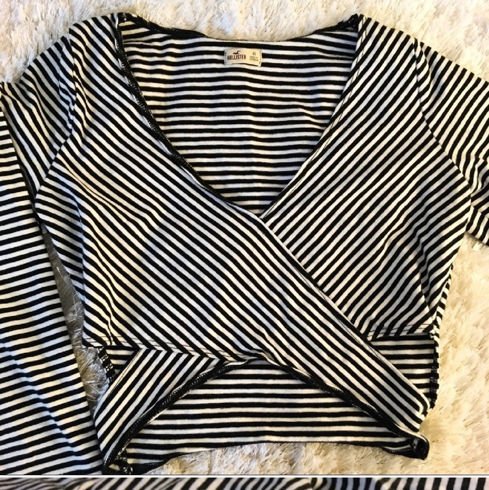 Black and White Stripe Crop Top